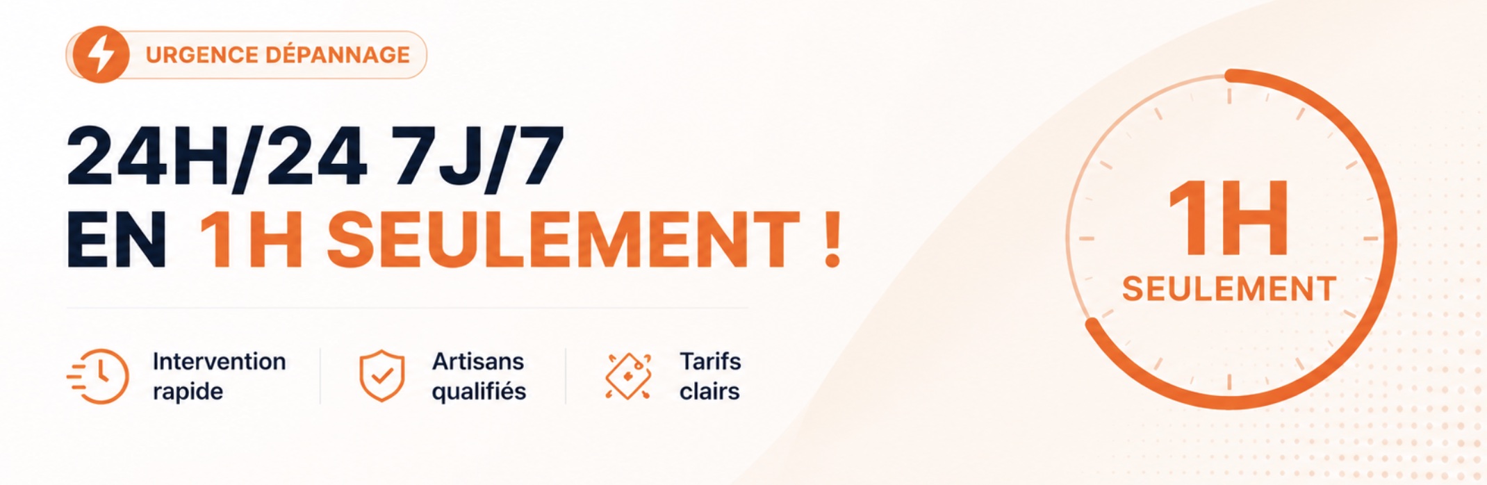 Urgence dépannage ReparVite 24h/24 7j/7 en 1h seulement avec intervention rapide, artisans qualifiés et tarifs clairs